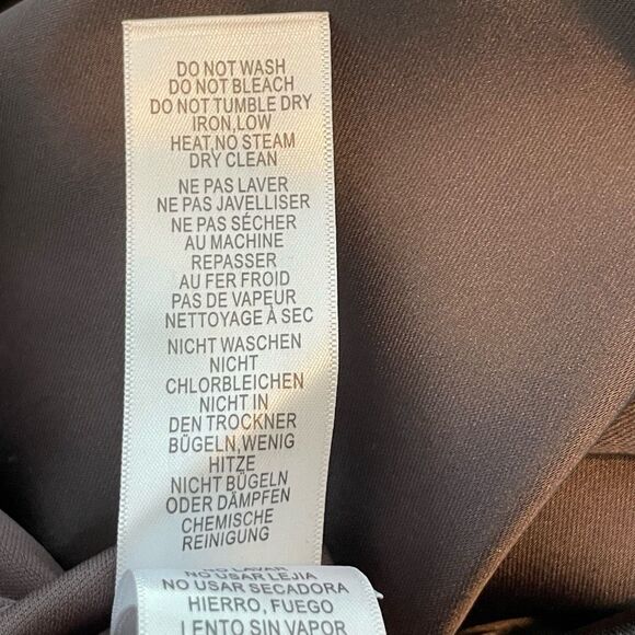 Adrianna Papell Ruched Draped Satin Column Evening Gown Taupe 4 - Picture 13 of 13